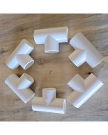 6-Pack 1 in. SCH-40 PVC Tee 3-Way Plumbing-Grade Pipe Fitting NSF ASTM D2466 1"