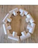 1 in. SCH-40 PVC Tee 3-Way Plumbing-Grade Pipe Fitting NSF ASTM D2466 8-Pack
