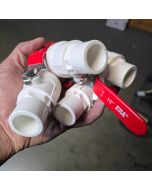 5-Pack 1/2 in. Two-Piece SCH40 PVC Chroming Ball Shut-Off Valves w/ Stainless Steel Handle