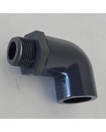 1" PVC SCH-80 90-Degree Socket Elbow w/ Male Threaded Connection Slip/Socket x Male NPT 2-Piece Modular Pipe Fitting Kit