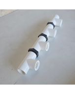 SCH-40 Manifold 1/2" FNPT Inlet, 1/2" FNPT Outlet, 4-Port Open, ASTM D2466 Modular PVC Fitting Kit