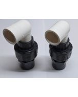 2-Pack SCH80 3/4 in. PVC Chiller Fittings w/ SCH80 Unions + SCH80 HEX Male Adapters + Special SCH40 90-Degree Street Elbow ASTM ANSI Fittings Elite Series