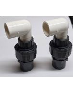 2-Pack 1/2 in. Elite PVC Chiller Fitting w/ SCH80 Union + SCH80 HEX Male Adapter + Special SCH40 90-Degree Street Elbow ASTM ANSI Fittings