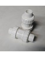 2-Pk 1/2 in. SCH-40 PVC True Union Ball Check Valve Socket-Type ASTM D2466/F1970 One-Way Pro-Flow Control Fitting