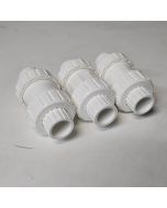 3-Pk 1/2 in. SCH-40 PVC True Union Ball Check Valve Socket-Type ASTM D2466/F1970 One-Way Pro-Flow Control Fitting