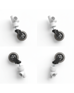 4-Set 3/4" 3-Way PVC Pipe Fittings + PVC Caster Pipe Cap Fitting + 7/16" Long Stem Caster+Wheel 3PC Combo Kit