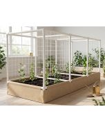 247Garden 4x12 PVC Frame Grow Bed + Moisture-Protection Layer w/ 1" SCH40 PVC Trellis Fittings