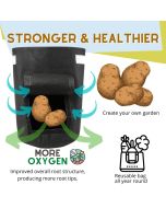 247Garden 7-Gallon Potato Grow Bag/Aeration Fabric Pot w/Handles & Flap Door for Easy Harvesting (Black 17H x 11D) 1-Pack w/Free Shipping