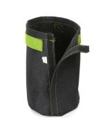 247Garden 1-Gallon Tall Transplanter Fabric Pot/Tree Grow Bag (Black w/Velcro Closure & Short Green Handles 9H x 6D)