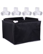 247Garden 2X2 Aeration Frame Grow Bed/Raised Garden (30-Gallon Black 24L x 24W x 18H) w/4PCS 3-Way 3/4" PVC Corner Fitting Kit (No PVC Pipes)