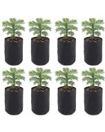 8-PK 247Garden 1/2 Gallon Basic Aeration Fabric Pots/Air Pruning Plant Grow Bags (Black Color, 200GSM, 6H x 5D)