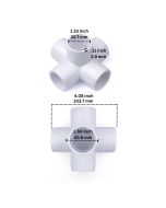 2-Pack 247Garden 1 in. PVC 5-Way Elbow Connectors ASTM SCH40 Furniture-Grade Construction Fittings