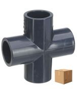 2 in. Schedule 80 PVC Cross 4-Way Straight Pipe Fittings Slip/Socket NSF ASTM D2467 24PC/Case Special