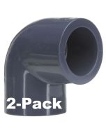 2-Pack 2 in. Schedule 80 PVC 90-Degree Elbow Sch-80 High Pressure Pipe Fitting NSF ASTM D2467 2" 90°