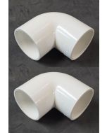 2 in. Schedule 40 PVC 90-Degree Elbow Pipe Fitting NSF SCH40 ASTM D2466 2" Socket 2-Pack