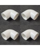 2 in. Schedule 40 PVC 90-Degree Elbow Pipe Fitting NSF SCH40 ASTM D2466 2" Socket 4-Pack