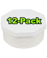 12-Pack 2 in. SCH 40 PVC Male Threaded Plug/MPT End Cap Pipe Fitting NSF ASTM D2466