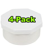 4-Pack 2 in. SCH 40 PVC Male Threaded Plug/MPT End Cap Pipe Fitting NSF ASTM D2466