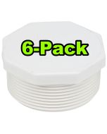 6-Pack 2 in. SCH 40 PVC Male Threaded Plug/MPT End Cap Pipe Fitting NSF ASTM D2466