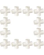 12-Pack 3/4" PVC Cross 4-Way Plumbing-Grade NSF Fittings ASTM D2466