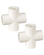 2-PK 1 in. SCH-40 PVC Cross 4-Way Fittings ANSI & ASTM D2466 + NSF 1"
