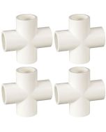 4-Pack 1/2 in. Cross Schedule-40 PVC Fittings NSF ASTM D2466 Plumbing-Grade