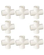 8-Pack 3/4" PVC Cross 4-Way Plumbing-Grade NSF Fittings ASTM D2466