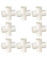 8-Pack 1/2 in. Cross Schedule-40 PVC Fittings NSF ASTM D2466 Plumbing-Grade