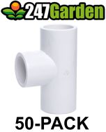 50pcs/Box 1-1/4 in. Schedule 40 PVC Tee 3-Way Pipe Fitting NSF SCH40 ASTM D2466 1.25" T