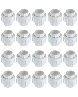 20-Pack 3/4 in. Schedule 40 PVC Unions w/ O-Ring Slip/Socket Pipe Fittings ASTM D2466/F1970