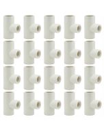 20-Pack 3/4 in. SCH-40 PVC Tee FIP x FIP x FIP (All Female Threaded Tee Fittings) ASTM D2466 NSF