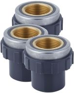 3-Pack 3/4 in. SCH-80 PVC Female Adapter w/Brass Threaded-Fitting ASTM D2467/D2464 FNPT 3/4" PVC-to-Brass Connector