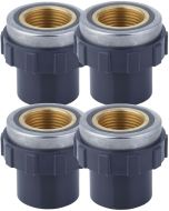 4-Pack 3/4 in. SCH-80 PVC Female Adapter w/Brass Threaded-Fitting ASTM D2467/D2464 FNPT 3/4" PVC-to-Brass Connector