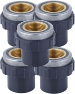 5-Pack 3/4 in. SCH-80 PVC Female Adapter w/Brass Threaded-Fitting ASTM D2467/D2464 FNPT 3/4" PVC-to-Brass Connector