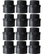 12-PK 1/2 in. SCH-80 PVC Male Hex Adapter Slip x MNPT High Pressure Pipe Fitting NSF ASTM D2467 Industrial-Grade 0.5"
