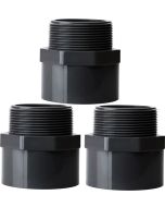3-PK 1 in. SCH-80 PVC Male Hex Adapter Slip x MNPT High Pressure Pipe Fitting NSF ASTM D2467 Industrial-Grade 1"