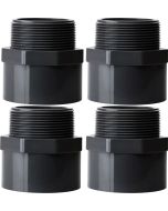 4-PK 1-1/4 in. SCH-80 PVC Male Hex Adapter Slip x MNPT High Pressure Pipe Fitting NSF ASTM D2467 Industrial-Grade 1.25"
