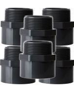 6-PK 1 in. SCH-80 PVC Male Hex Adapter Slip x MNPT High Pressure Pipe Fitting NSF ASTM D2467 Industrial-Grade 1"
