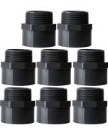 8-PK 1/2 in. SCH-80 PVC Male Hex Adapter Slip x MNPT High Pressure Pipe Fitting NSF ASTM D2467 Industrial-Grade 0.5"