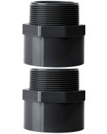 2-PK 1-1/4 in. SCH-80 PVC Male Hex Adapter Slip x MNPT High Pressure Pipe Fitting NSF ASTM D2467 Industrial-Grade 1.25"