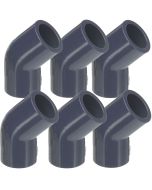 6-Pack 3/4 in. Schedule 80 PVC 45-Degree Elbow ASTM D2467 High Pressure Fittings