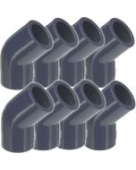 8-Pack 3/4 in. Schedule 80 PVC 45-Degree Elbow ASTM D2467 High Pressure Fittings