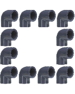 12-Pack 3/4 in. SCH-80 PVC 90-Degree Elbow Fittings NSF ASTM D2467 Slip/Socket
