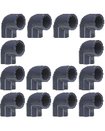 14-Pack 1 in. Schedule 80 PVC 90-Degree Elbow High Pressure Pipe Fittings Slip/Socket NSF ASTM D2467