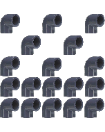 18-Pack 1 in. Schedule 80 PVC 90-Degree Elbow High Pressure Pipe Fittings Slip/Socket NSF ASTM D2467