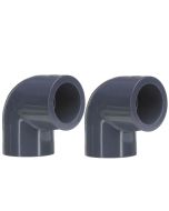 2-Pack 3/4 in. SCH80 90-Degree PVC Elbow Fittings (Socket) ASTM D2467 High Pressure Pipe Fittings