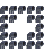 20-Pack 3/4 in. SCH-80 PVC 90-Degree Elbow Fittings NSF ASTM D2467 Slip/Socket
