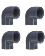 4-Pack 1-1/4 in. Schedule 80 PVC 90-Degree Elbow High Pressure Pipe Fittings Slip/Socket NSF ASTM D2467 1.25"