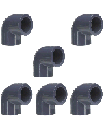 6-Pack 3/4 in. SCH-80 PVC 90-Degree Elbow Fittings NSF ASTM D2467 Slip/Socket