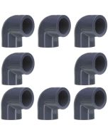 8-Pack 1-1/4 in. Schedule 80 PVC 90-Degree Elbow High Pressure Pipe Fittings Slip/Socket NSF ASTM D2467 1.25"